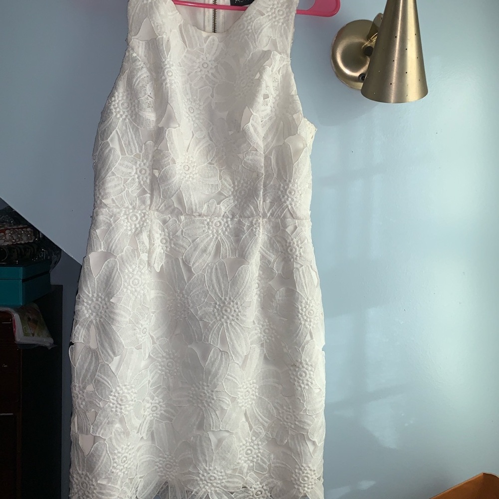 White Flower Print Dress